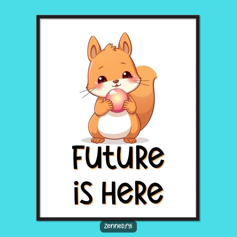 Funny Content Squirrel Orb Poster: Wall Art of Wonder, Hilarious Funny Gift