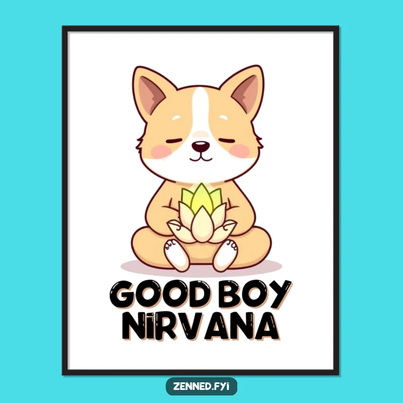 Funny Dog Meditation Poster - Hilarious Zen Art Print for Dog Lovers