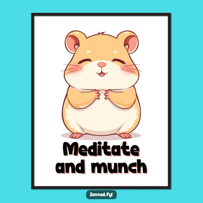 Funny Hamster Meditation Poster: Zen Wall Art Funny Gift