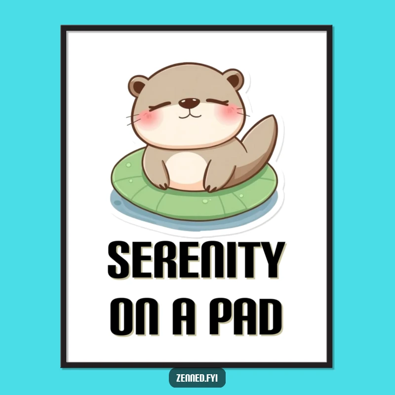 Funny Otter Lily Pad Poster: Bring Serene River Vibes Home