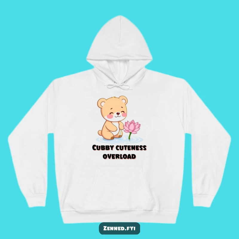 Funny Bear Cub Lotus Hoodie - Cozy & Hilarious Gift for Sweethearts