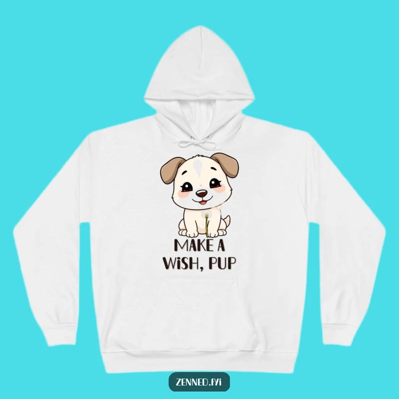 Stay warm and cozy with this ultra-comfortable hoodie featuring a smiling dog gently blowing on a dandelion puff. It’s the ultimate in cute and comforting.