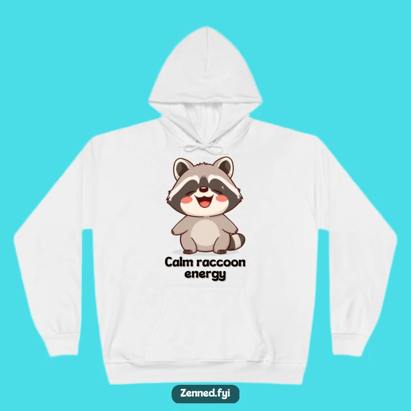 Funny Raccoon Zen Hoodie: Cozy Contented Critter Calmness Wear, Perfect Funny Gift