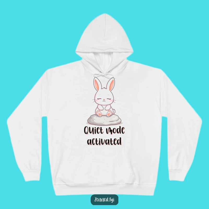 Funny Rabbit Hoodie, Peaceful Stone Meditator, Cozy Warm Funny Gift