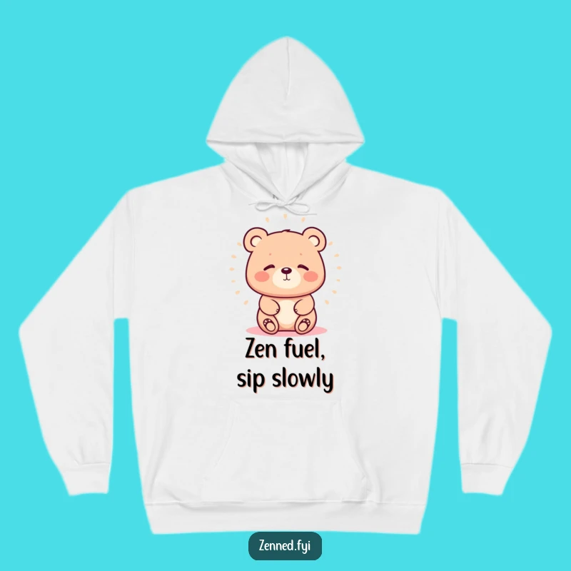 Cozy Funny Kawaii Bear Calm Aura Hoodie - Wrap Yourself in Peace and Humor
