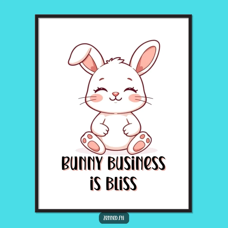 Free Printable Wall Art: Funny Meditating Bunny, Peaceful Hare Downloadable Decor