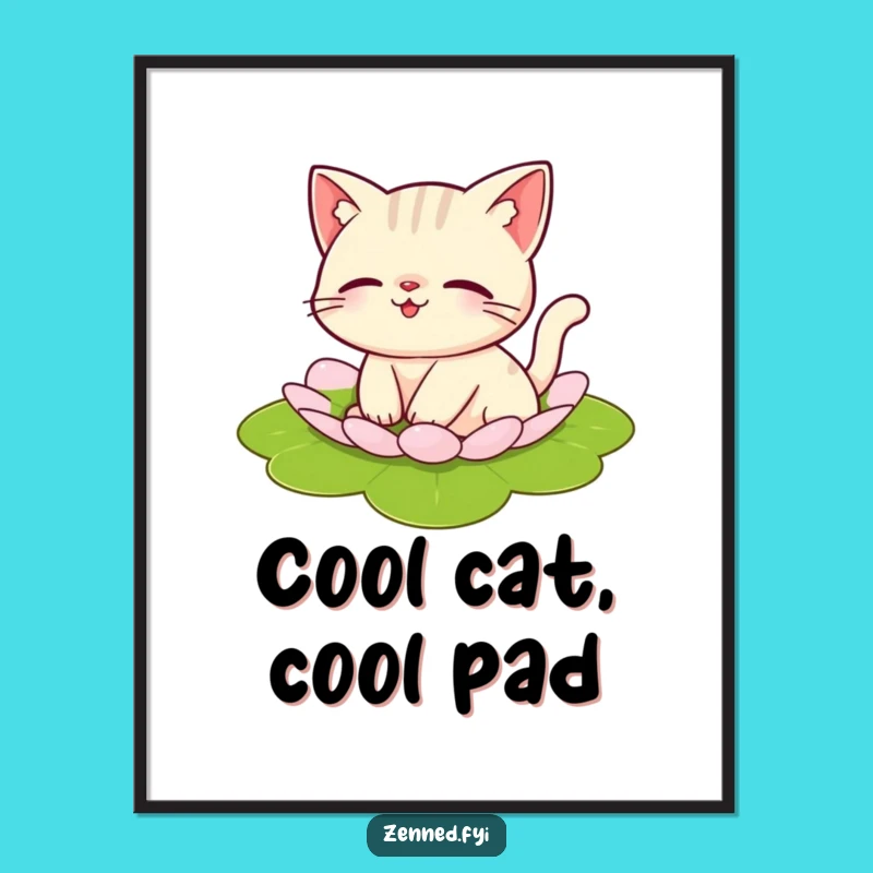 Free Printable Wall Art: Floating Cat, Serene Downloadable Decor for a Calm Vibe
