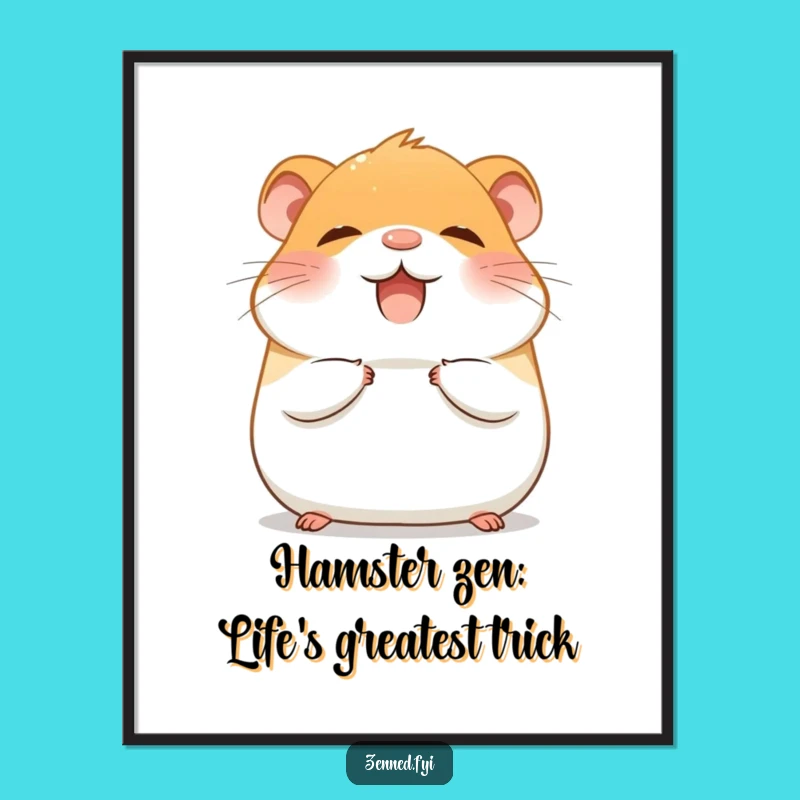 Free Printable Wall Art: Giggling Hamster Inner Peace, Funny Downloadable Art