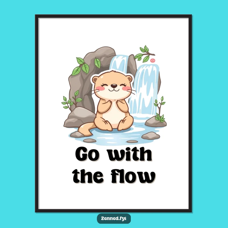 Free Printable Wall Art: Meditating Otter, Relaxing Downloadable Decor!