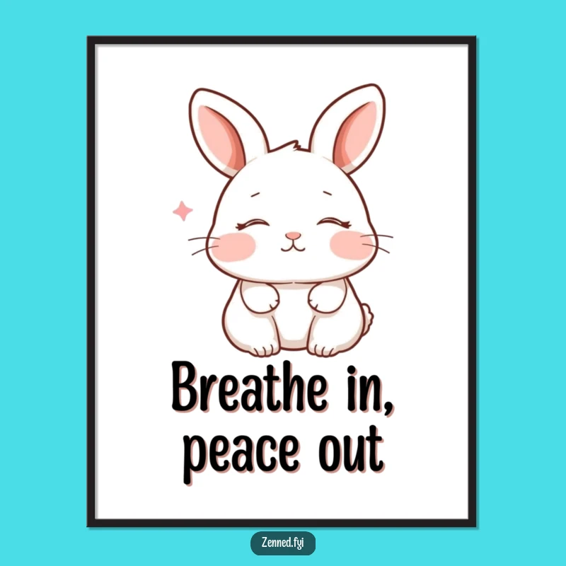 Free Printable Wall Art: Peaceful Rabbit Calm Humor Downloadable Decor