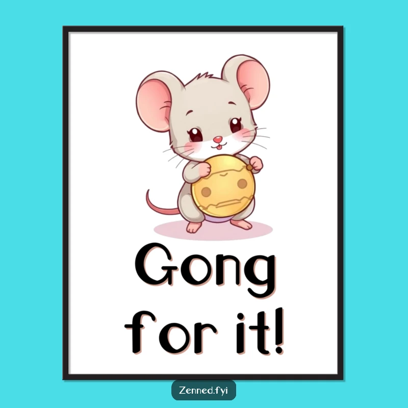 Free Printable Wall Art: Playful Mouse Gong Sounds - Fun Downloadable Poster