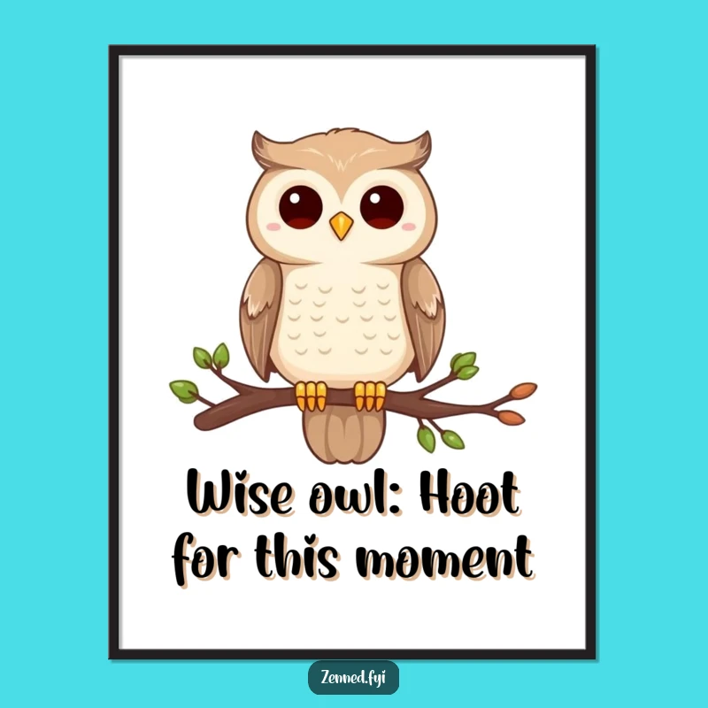Free Printable Wall Art: Wise Owl, Centered Calm, Humorous Decor