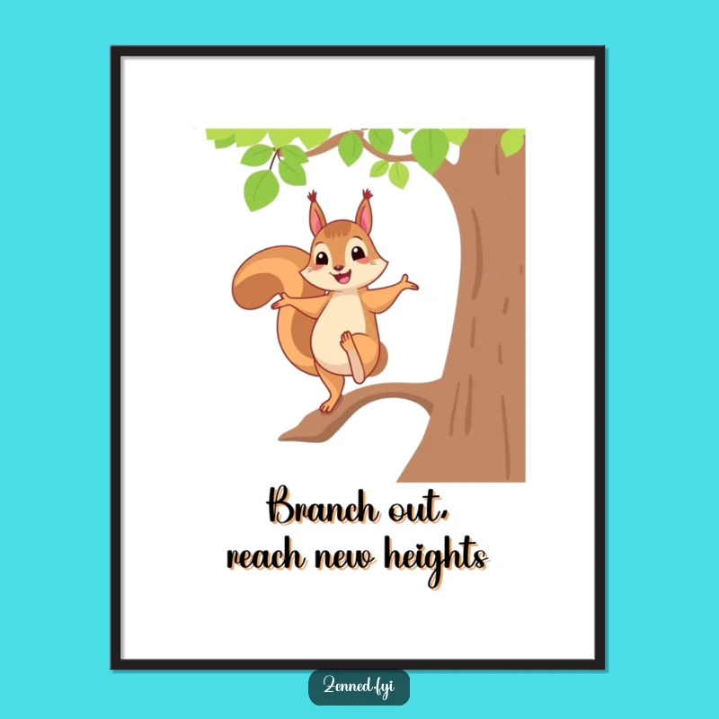 Free Printable Wall Art: Yoga Squirrel Balance Humor Downloadable Decor