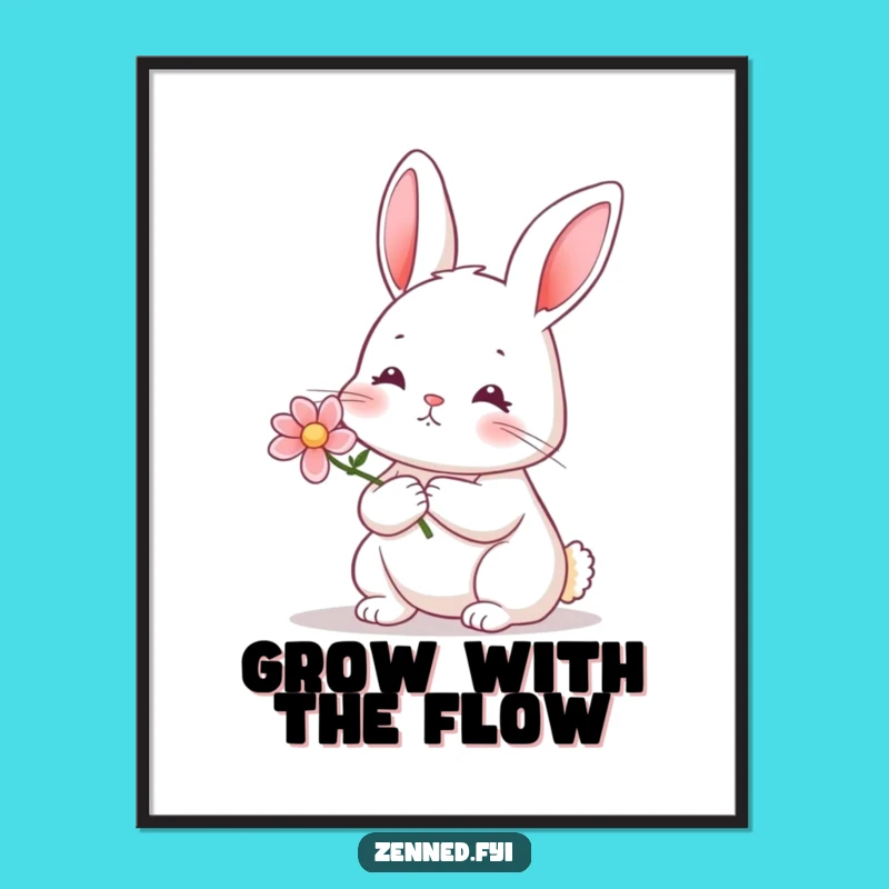 Funny Free Printable Calm Rabbit Wall Art - Gentle Downloadable Decor for Peaceful Spaces