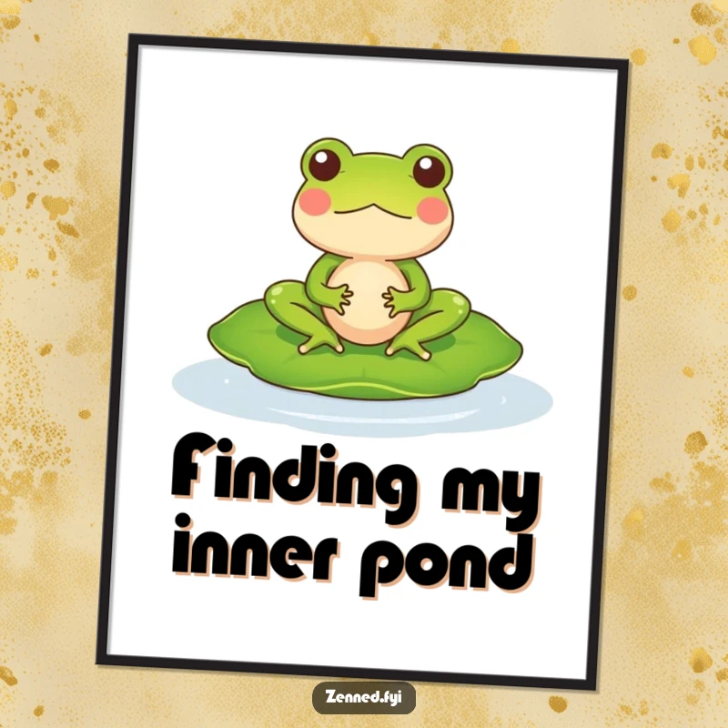 Funny Free Printable Wall Art: a meditating frog on a lily pad, ready to bring peace and laughter to your home decor.