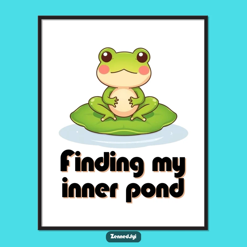 Funny Free Printable Wall Art: Meditating Frog, Zen Decor, Downloadable Art