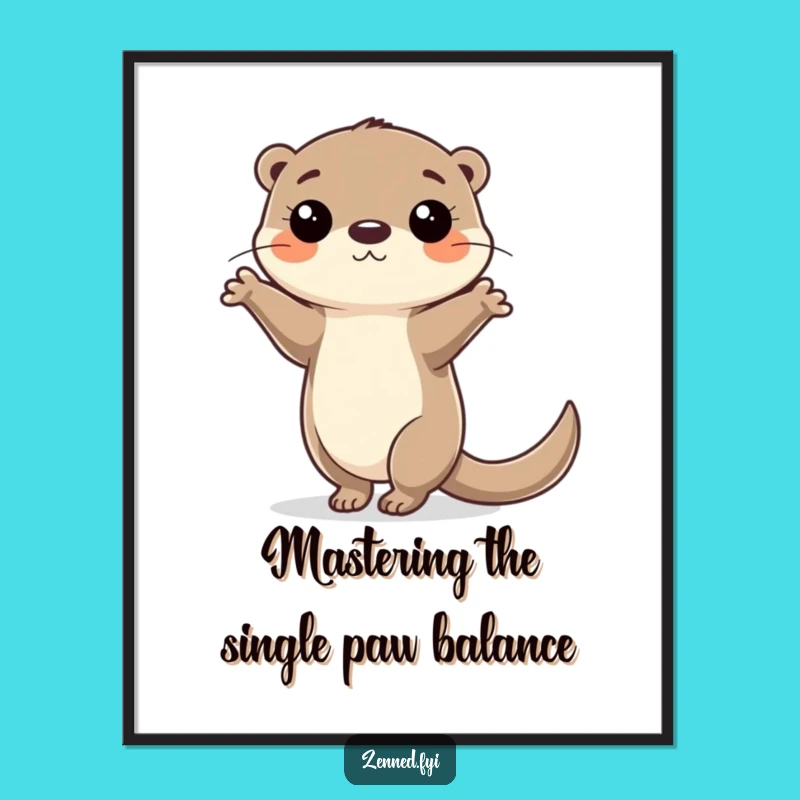 Funny Free Printable Wall Art: Balancing Otter, Skillful Decor, Downloadable Art
