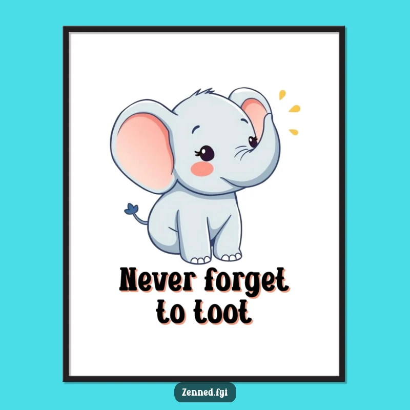 Free Printable Elephant Horn Art - Joyful & Funny Downloadable Decor