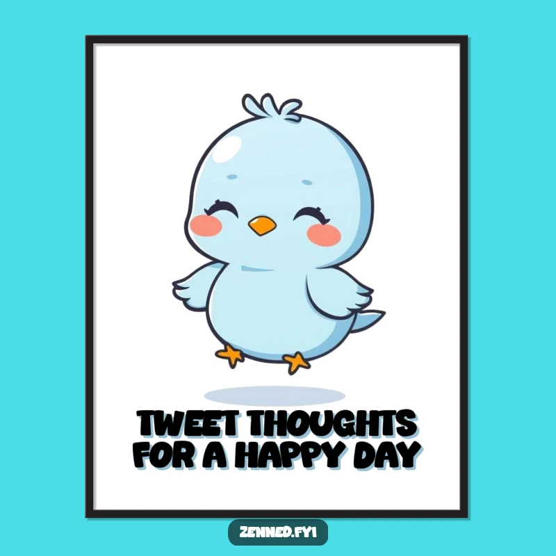 Funny Free Printable Wall Art: Blue Bird Floating, Meditation Downloadable Art