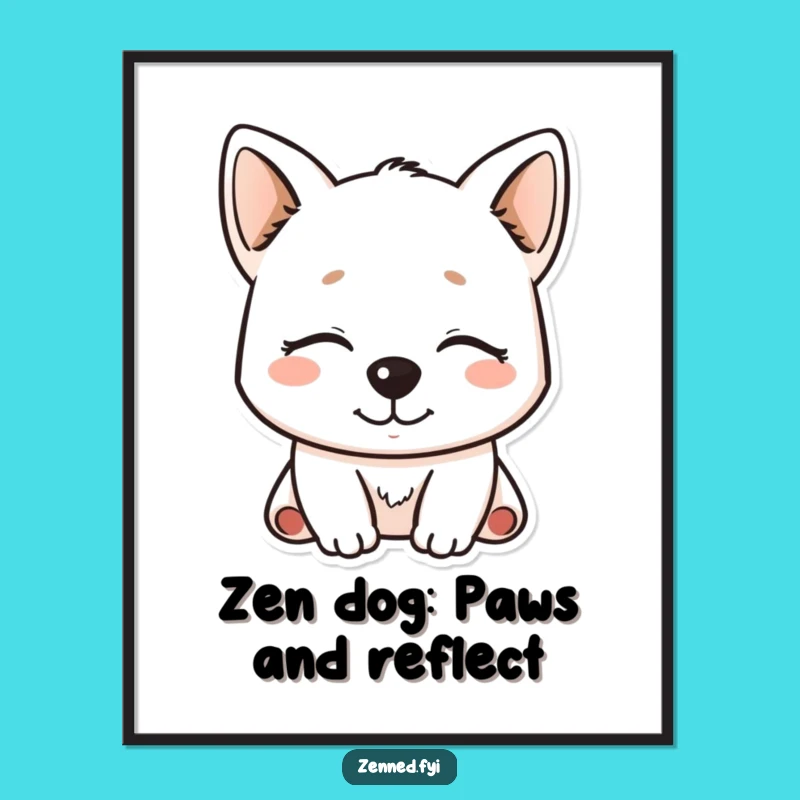 Free Printable Wall Art: Serene Kawaii Dog for Cozy Home Decor