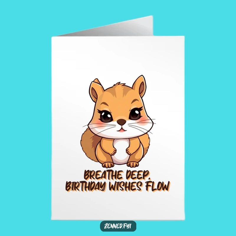 Free Printable Birthday Card: Funny Squirrel Meditation, Perfect Downloadable Gift