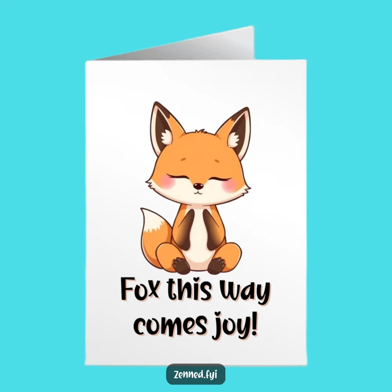 Free Printable Funny Birthday Card: Fox Zen Breath Humor