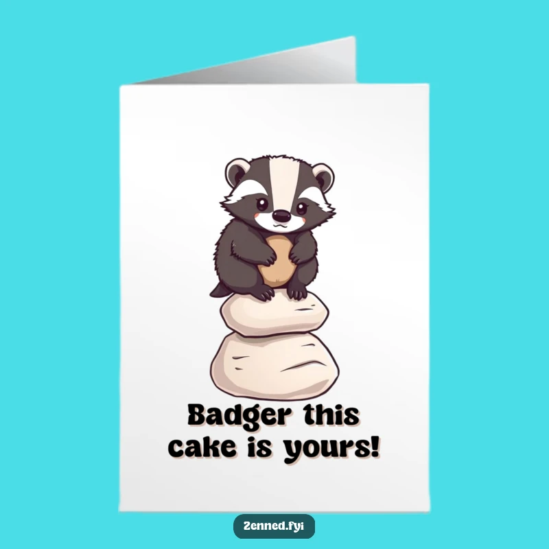 Free Printable Badger Birthday Card: Balancing Act, Funny Downloadable Gift for Adventurous Souls