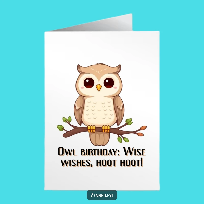 Free Printable Birthday Card: Wise Owl, Centered Humor, Funny Downloadable Gift