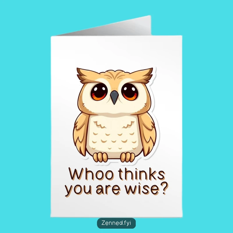 Free Printable Birthday Card: Wise Owl Understanding Humor Downloadable Gift