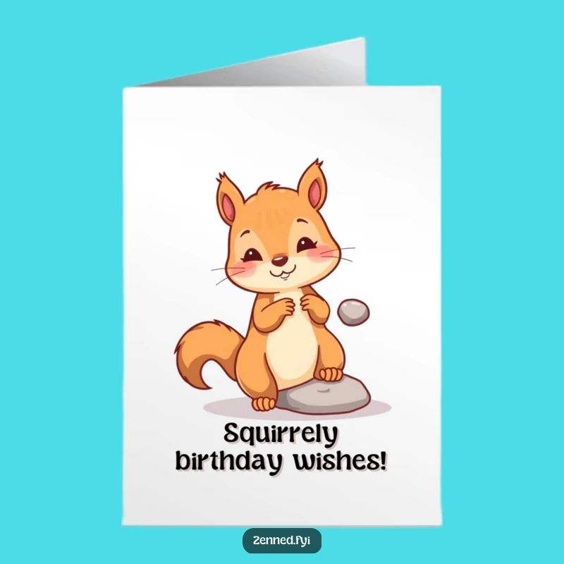 Free Printable Funny Birthday Card: Squirrel's Psychic Pebble Power