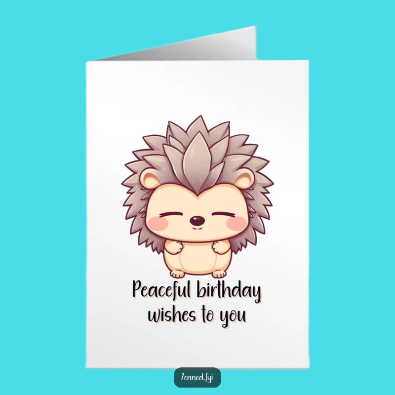 Free Printable Hedgehog Birthday Card: Calm Humor Downloadable Gift