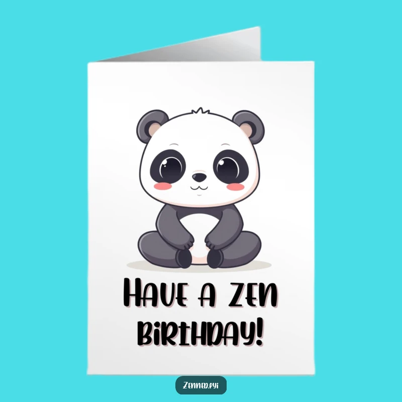Free Printable Kawaii Panda Birthday Card: Yoga Pose, Calm Download