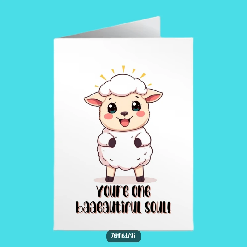 Free Printable Sheep Birthday Card: Heavenly Humor Downloadable Gift