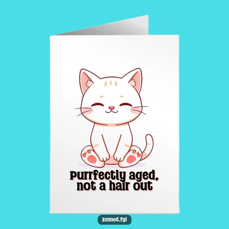Free Printable Zen Cat Birthday Card - Funny Downloadable Gift for Peaceful Souls