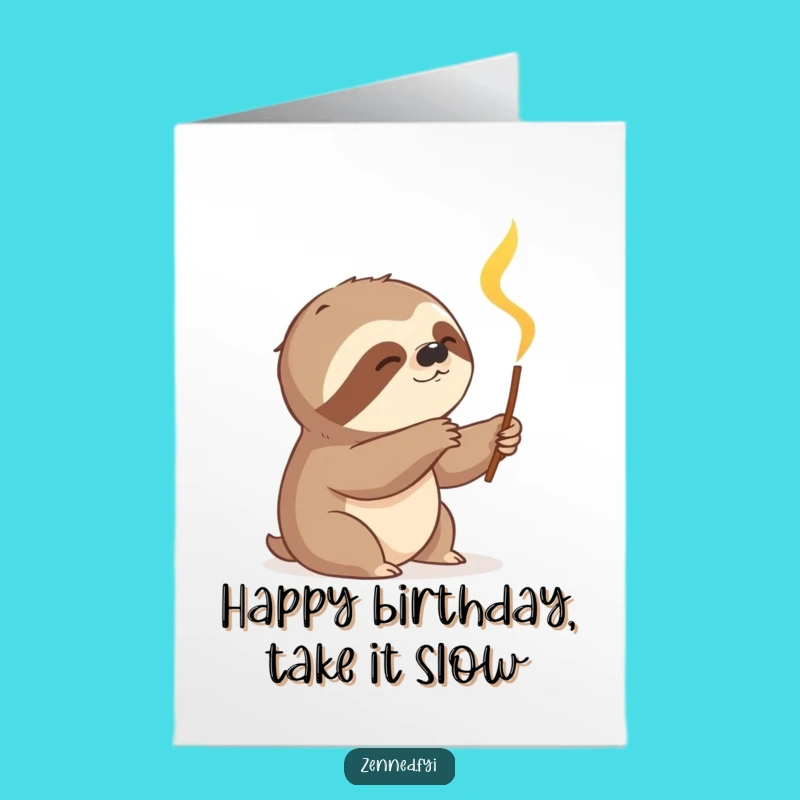 Slow & Steady Birthday Laughs: Sloth Incense Free Printable Card, Downloadable!