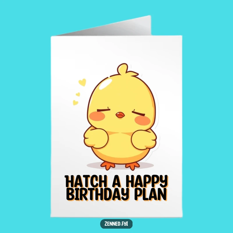 Free Printable Birthday Card: Funny Yellow Chick Zen for a Breath of Fresh Air