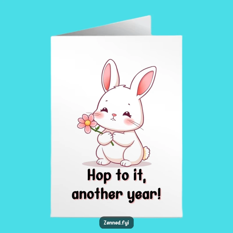 Free Printable Calm Rabbit Birthday Card - Funny Downloadable Gift for Gentle Souls
