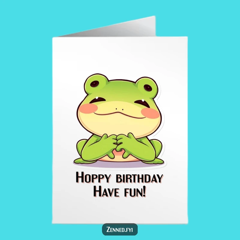 Free Printable Birthday Card: Funny Green Frog Chill for a Happy Celebration
