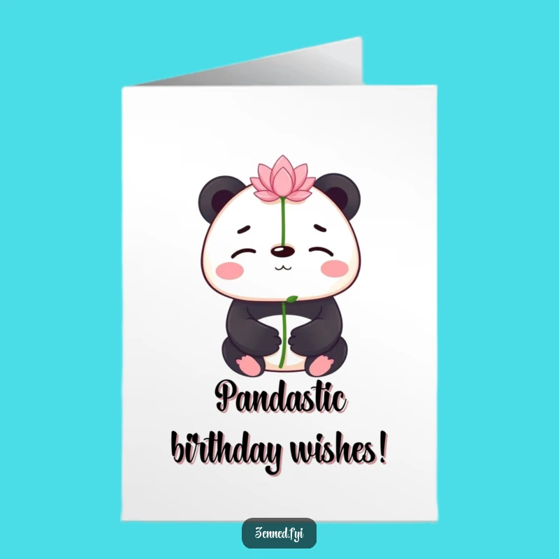 Panda Birthday Bliss: Lotus Balance Free Printable Card, Hilarious Downloadable Gift!