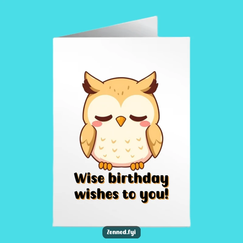 Free Printable Kawaii Owl Birthday Card: Calm Breaths, Funny Downloadable