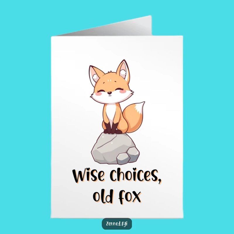 Free Printable Birthday Card: Calm Fox Balancing for a Serene Downloadable Gift