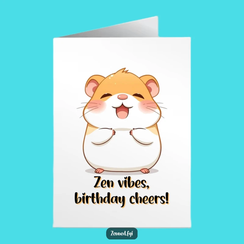 Free Printable Birthday Card: Giggling Hamster Inner Peace, Funny Downloadable Gift