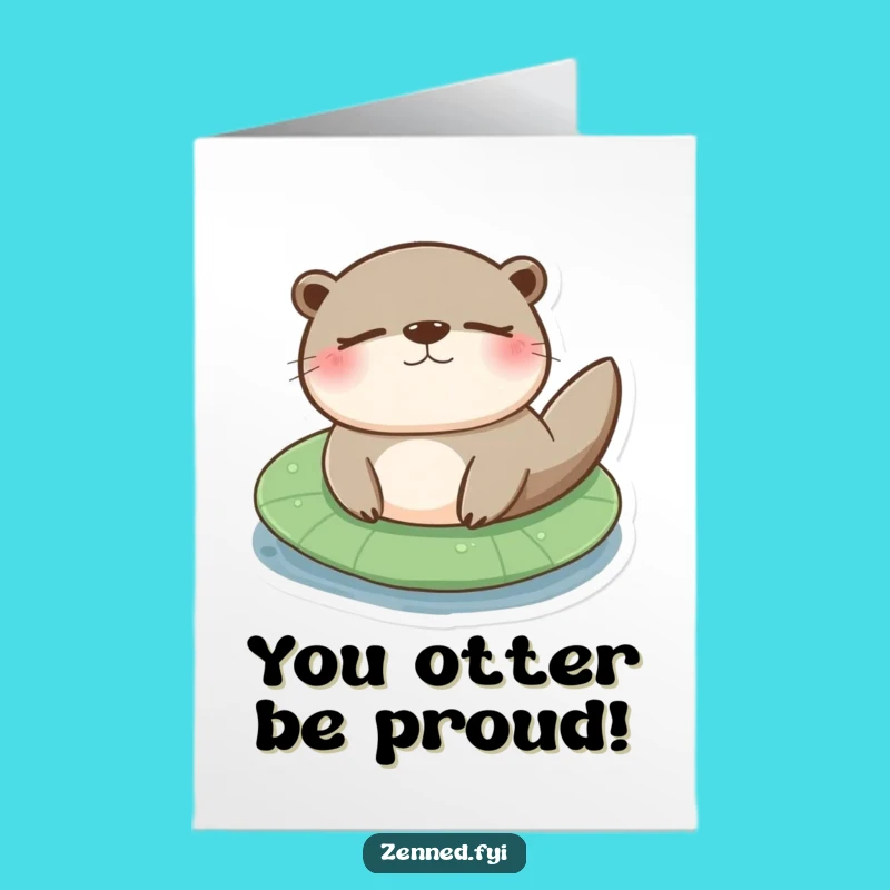 Free Printable Chill Otter Congratulations Card - Funny Downloadable Gift for Smooth Success