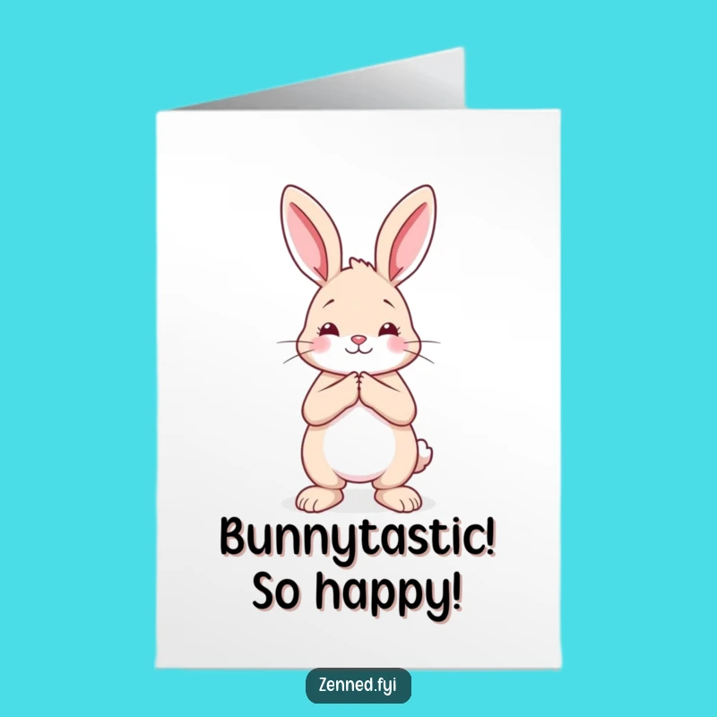 Free Printable Congrats Card: Calm Rabbit Hands for Your Success Downloadable Greeting