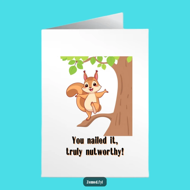 Free Printable Congrats Card: Yoga Squirrel Balance Humor Downloadable Gift
