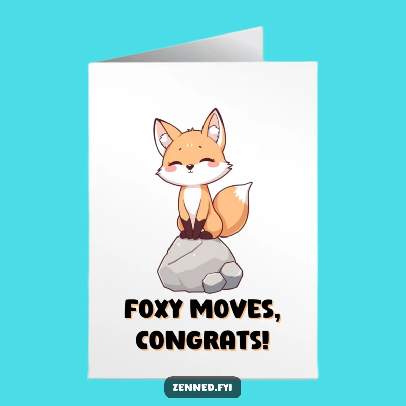 Free Printable Congratulations Card: Balanced Fox for a Peaceful Downloadable Gift