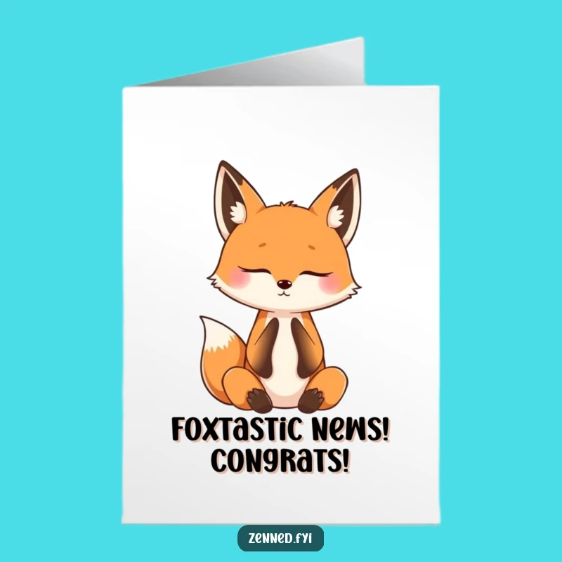 Free Printable Congratulations Card: Fox's Mindful Achievement!