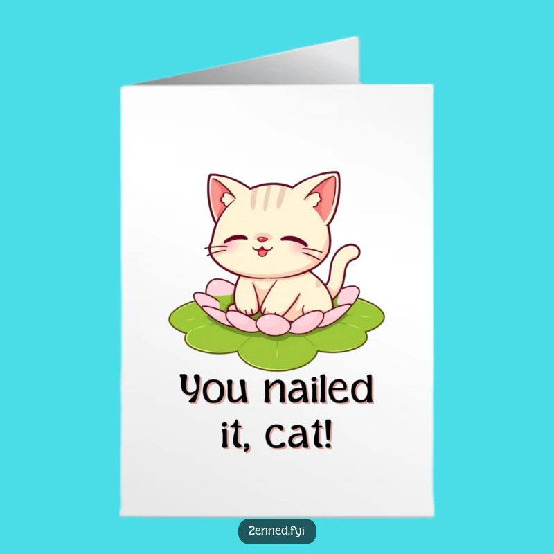Free Printable Congratulations Card: Serene Cat for a Calm Downloadable Gift
