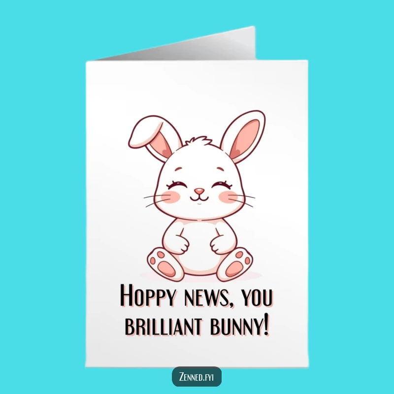 Free Printable Funny Bunny Congrats Card: Meditating Hare Celebration Downloadable