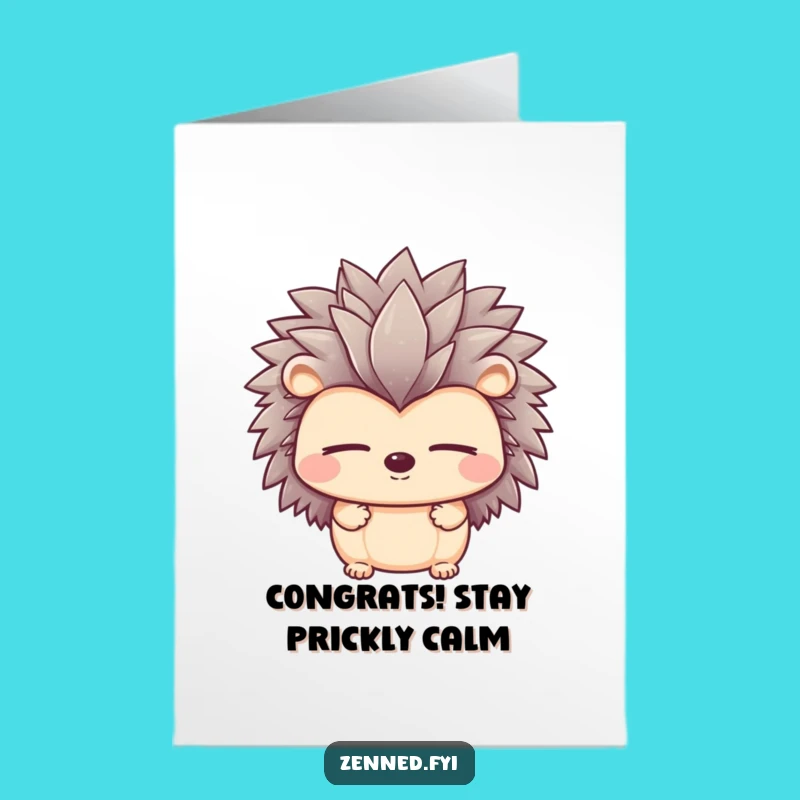 Free Printable Hedgehog Congrats Card: Calm Humor Downloadable for Success